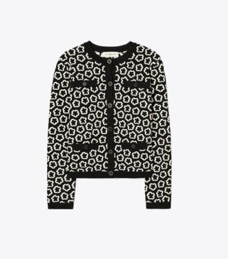 Blumen-Jacquard-Kendra-Strickjacke