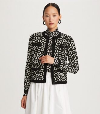 Blumen-Jacquard-Kendra-Strickjacke