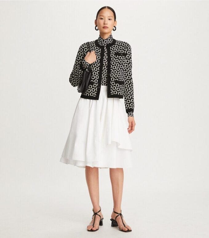 Blumen-Jacquard-Kendra-Strickjacke Blumen-Jacquard-Kendra-Strickjacke