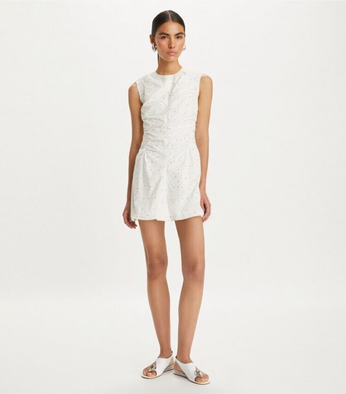 Blumiges Baumwollpopeline-Kleid Blumiges Baumwollpopeline-Kleid