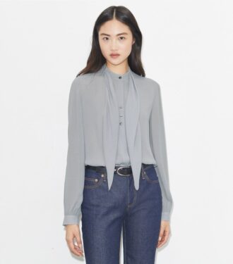 Bluse mit Georgette-Schleife