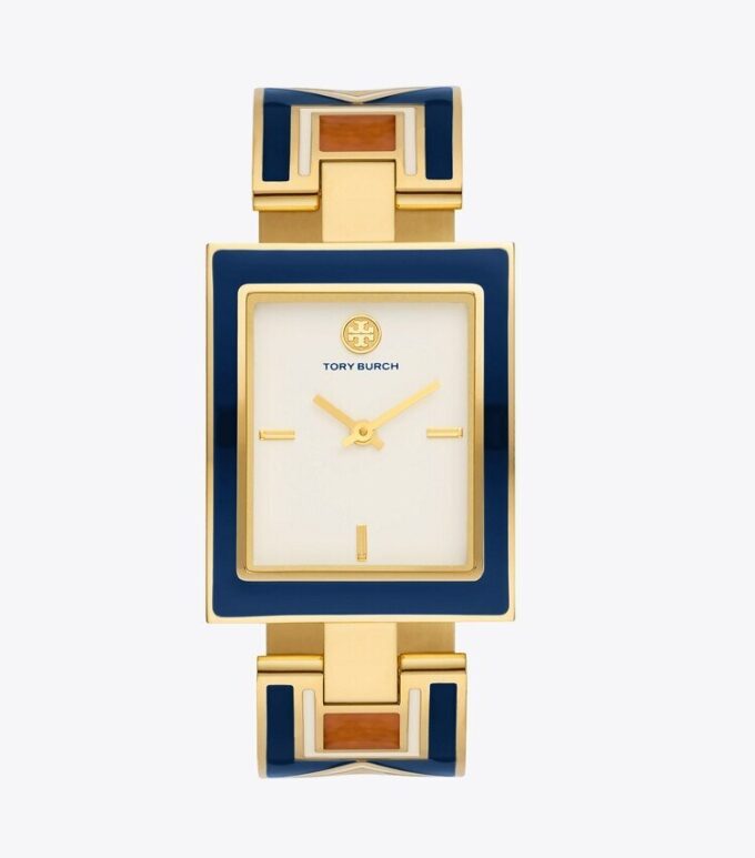 Buddy Bangle Uhr, Marineblau/Goldfarbener Edelstahl, 25 x 32 mm Buddy Bangle Uhr, Marineblau/Goldfarbener Edelstahl, 25 x 32 mm