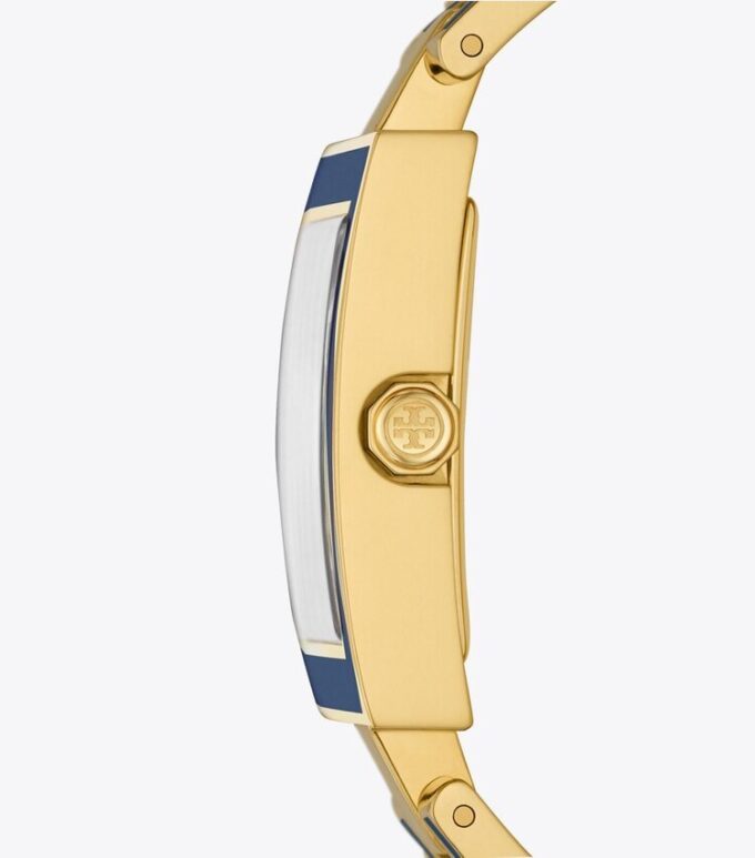Buddy Bangle Uhr, Marineblau/Goldfarbener Edelstahl, 25 x 32 mm Buddy Bangle Uhr, Marineblau/Goldfarbener Edelstahl, 25 x 32 mm
