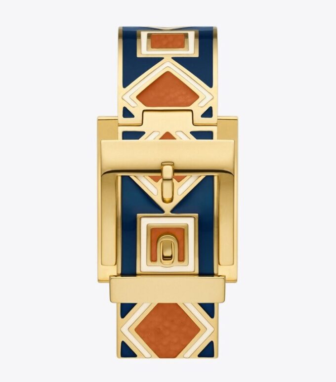 Buddy Bangle Uhr, Marineblau/Goldfarbener Edelstahl, 25 x 32 mm Buddy Bangle Uhr, Marineblau/Goldfarbener Edelstahl, 25 x 32 mm