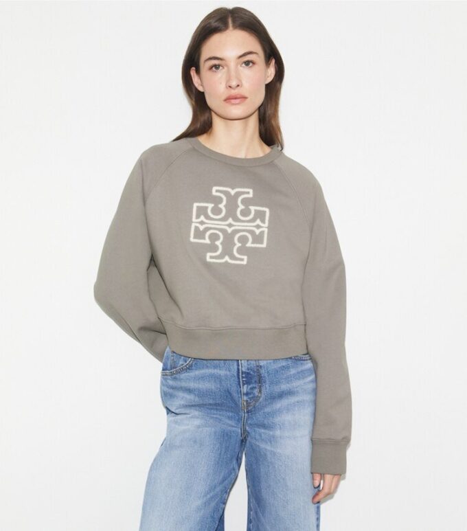Chenille-Logo-Rundhals-Sweatshirt Chenille-Logo-Rundhals-Sweatshirt