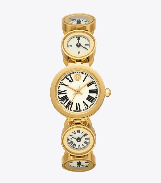 Clock Watch, goldfarbener Edelstahl Clock Watch, goldfarbener Edelstahl