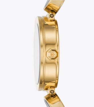 Clock Watch, goldfarbener Edelstahl