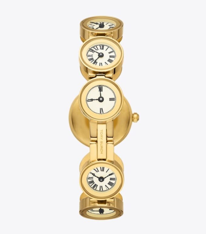 Clock Watch, goldfarbener Edelstahl Clock Watch, goldfarbener Edelstahl
