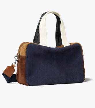 Colorblock-Wildleder-Tasche