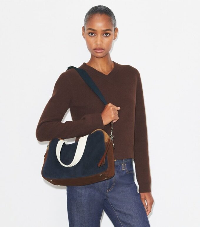 Colorblock-Wildleder-Tasche Colorblock-Wildleder-Tasche