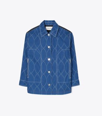 Denimjacke mit Ziernähten