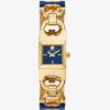 Double T Link Uhr, goldfarbener Edelstahl/Marineblau Double T Link Uhr, goldfarbener Edelstahl/Marineblau