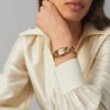 Double T Link Uhr, goldfarbener Edelstahl/Marineblau Double T Link Uhr, goldfarbener Edelstahl/Marineblau