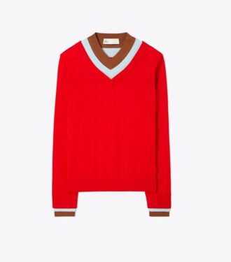 Dreilagiger Colorblock-Pullover Dreilagiger Colorblock-Pullover