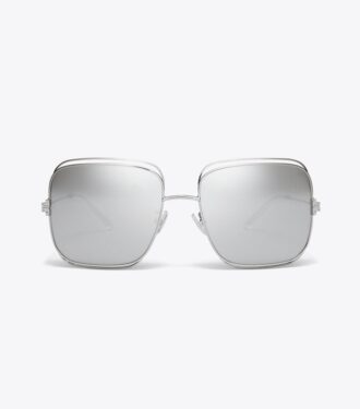 Eleanor Oversized Metall-Sonnenbrille mit quadratischen Gläsern