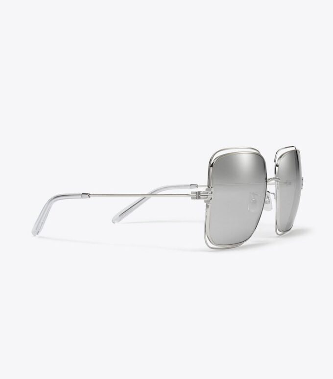Eleanor Oversized Metall-Sonnenbrille mit quadratischen Gläsern Eleanor Oversized Metall-Sonnenbrille mit quadratischen Gläsern
