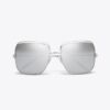 Eleanor Oversized Metall-Sonnenbrille mit quadratischen Gläsern Eleanor Oversized Metall-Sonnenbrille mit quadratischen Gläsern