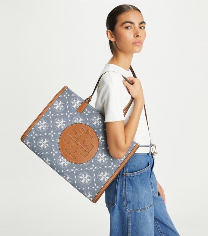 Ella T Monogram Denim Tote Ella T Monogram Denim Tote