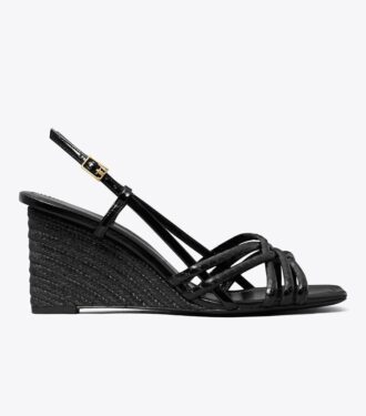 Espadrille-Sandalen mit Keilabsatz und mehreren Riemen