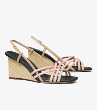 Espadrilles mit Keilabsatz und mehreren Riemen