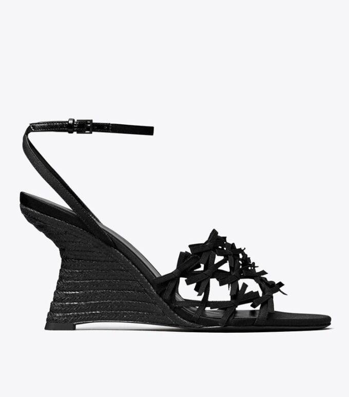 Espadrilles mit Mini-Schleife und Keilabsatz Espadrilles mit Mini-Schleife und Keilabsatz