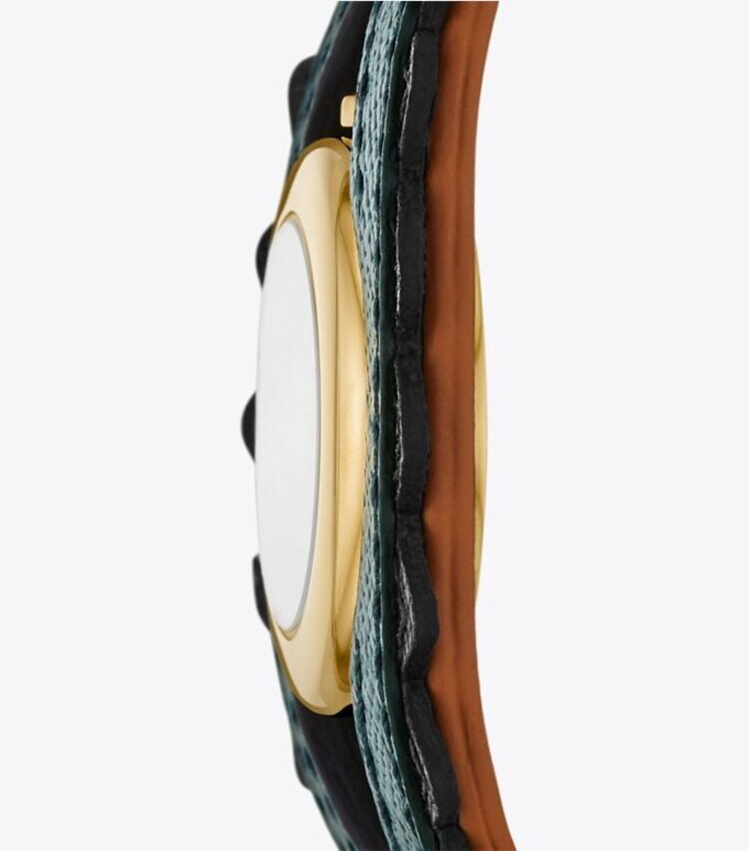 Evil Eye Armreif-Uhr, Gepäckleder/Grün, 27 mm Evil Eye Armreif-Uhr, Gepäckleder/Grün, 27 mm