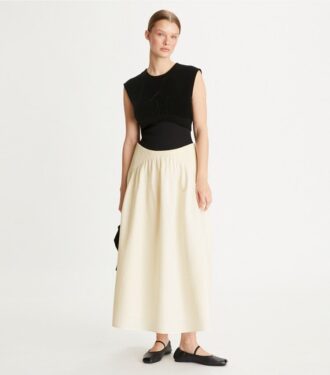 Farbblock-Plisseekleid