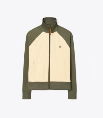 Farbblock-Trainingsjacke mit Reißverschluss