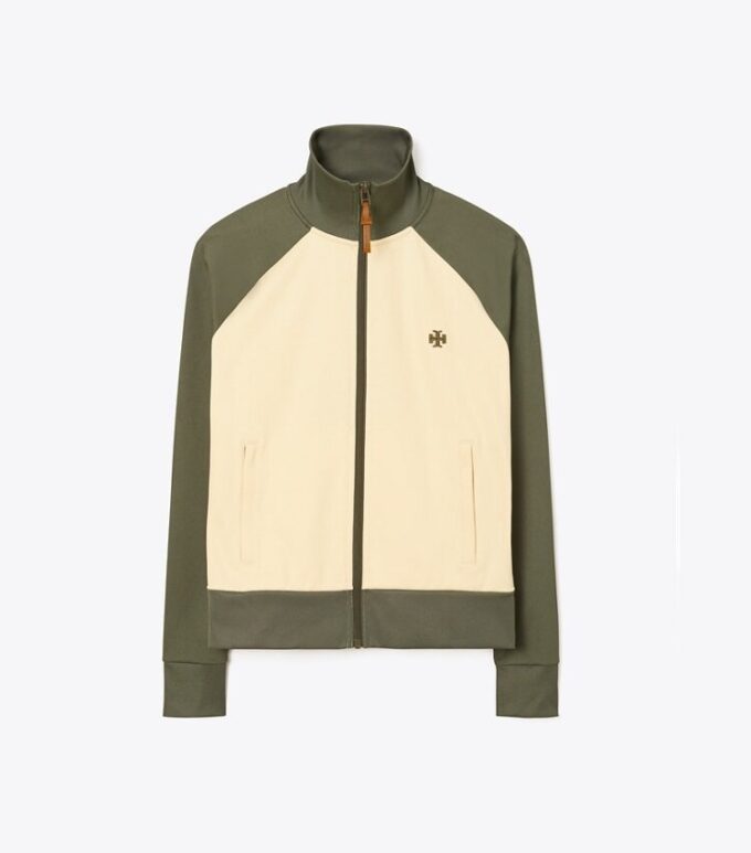 Farbblock-Trainingsjacke mit Reißverschluss