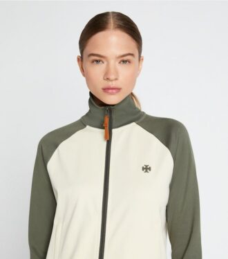 Farbblock-Trainingsjacke mit Reißverschluss
