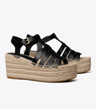 Fischer-Espadrilles mit Keilabsatz