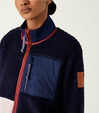 Fleece-Jacke mit Farbblock