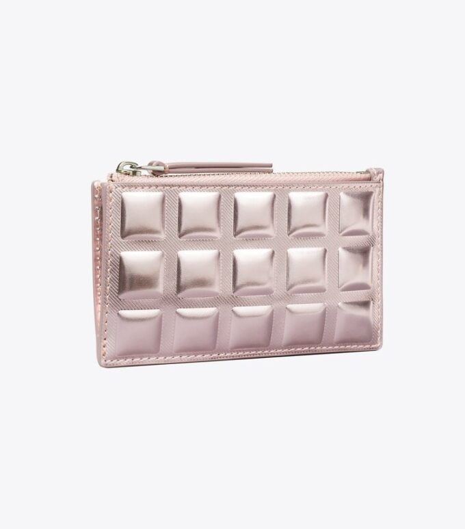 Fleming Metallic Square Quilt Zip Card Case Fleming Metallic Square Quilt Zip Card Case