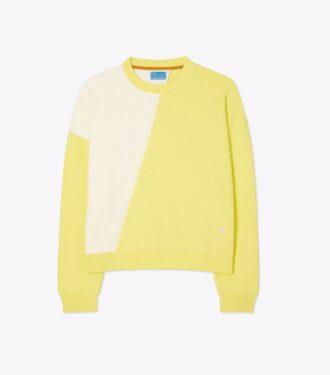 French Terry Diagonal Colorblock Crewneck