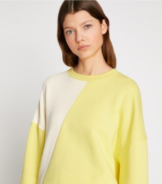 French Terry Diagonal Colorblock Crewneck