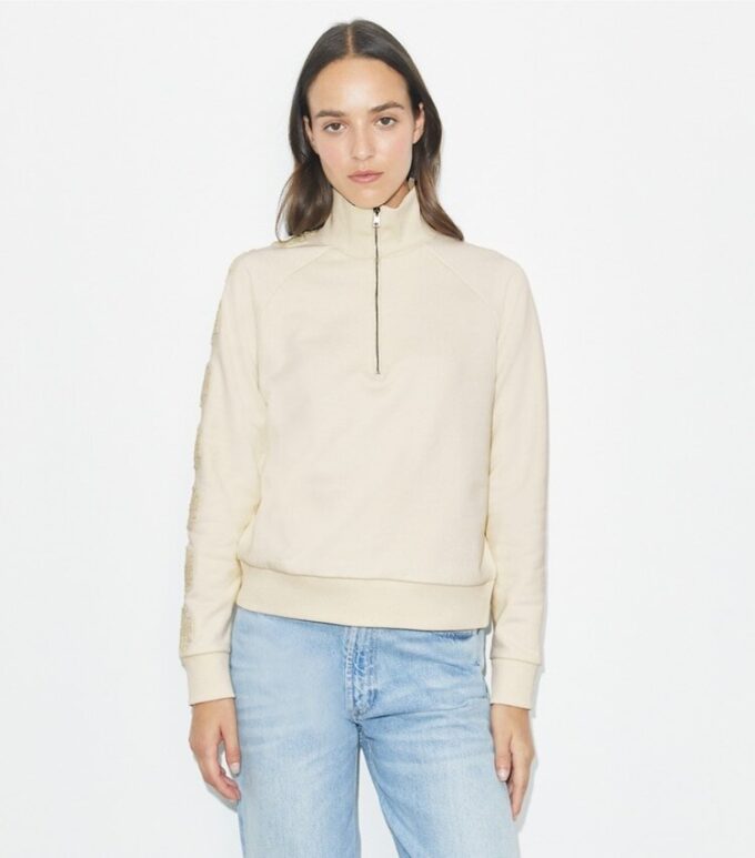 French Terry Logo Sleeve Half-Zip Sweatshirt French Terry Logo Sleeve Half-Zip Sweatshirt
