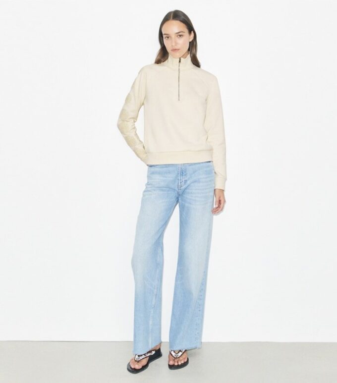 French Terry Logo Sleeve Half-Zip Sweatshirt French Terry Logo Sleeve Half-Zip Sweatshirt