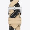Geflochtenes Armband für Apple Watch®, cremefarbenes/schwarzes Leder, 38 mm – 40 mm Geflochtenes Armband für Apple Watch®, cremefarbenes/schwarzes Leder, 38 mm – 40 mm