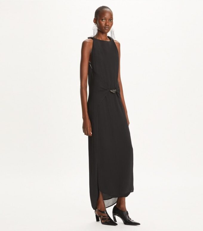Geknotetes Crêpe-Kleid Geknotetes Crêpe-Kleid