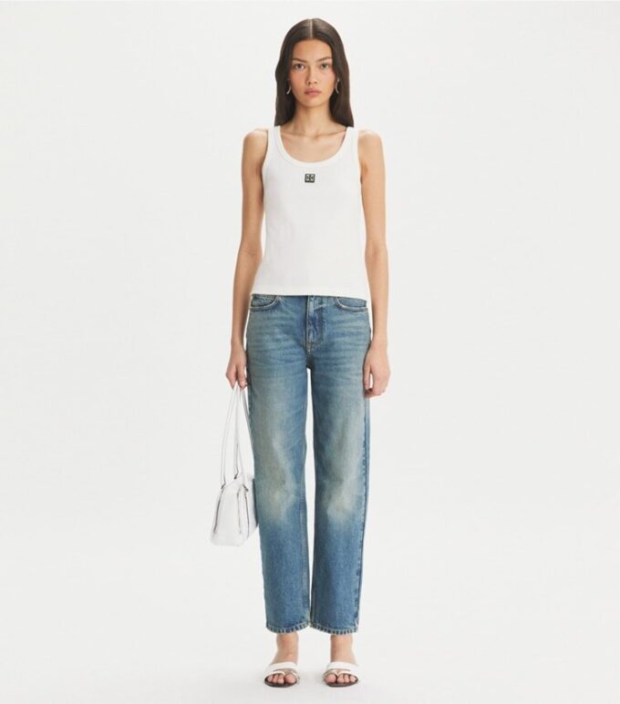 Gerade geschnittene Jeans mit weitem Bein Gerade geschnittene Jeans mit weitem Bein