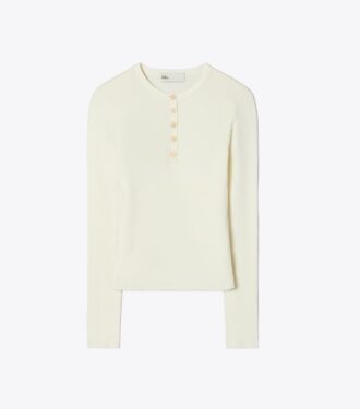 Geripptes Viskose-Henley