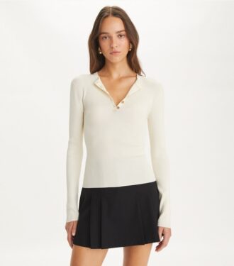 Geripptes Viskose-Henley