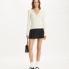 Geripptes Viskose-Henley Geripptes Viskose-Henley