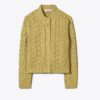 Gestreifter Cardigan mit Rundhalsausschnitt
