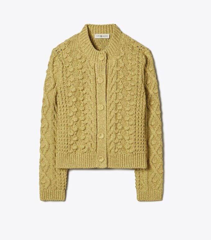 Gestreifter Cardigan mit Rundhalsausschnitt
