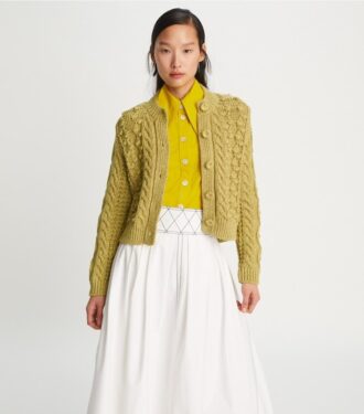 Gestreifter Cardigan mit Rundhalsausschnitt