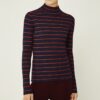 Gestreifter, gerippter Soft Tech-Strickrollkragenpullover