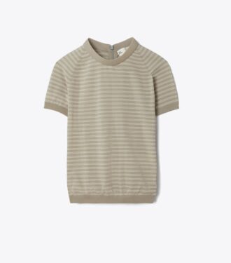 Gestreifter Nylon-Rollkragenpullover