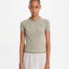 Gestreifter Nylon-Rollkragenpullover Gestreifter Nylon-Rollkragenpullover