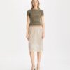 Gestreifter Nylon-Rollkragenpullover Gestreifter Nylon-Rollkragenpullover